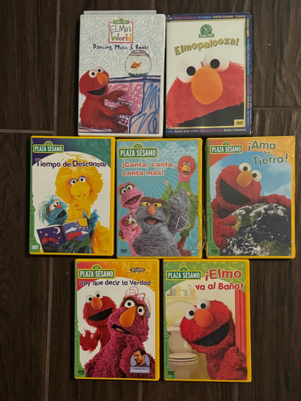 RARE Elmo & Friends/Sesame Street DVD Collection - 5 in Spanish; 2 English